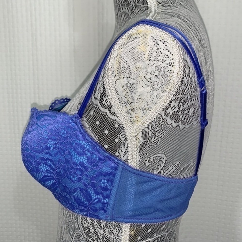 b.tempt’d purple & aqua blue lace bra. 36D. Underwire. Lightly lined. EUC - Picture 4 of 9